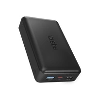 Fast charge power bank: 20,000 mAh, 2 USBs Black