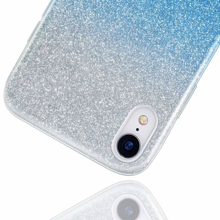 Case IPHONE 13 Glitter silver & blue