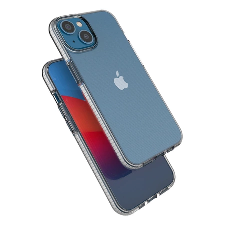 Spring Case Hülle für iPhone 14 Silikonhülle mit Rahmen hellblau