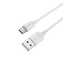 Cable 2.4A 1m USB - USB-C Borofone BX14 white