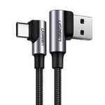 Ugreen kątowy kabel przewód USB - USB Typ C Quick Charge 3.0 QC3.0 3 A 1 m szary (US176 20856)