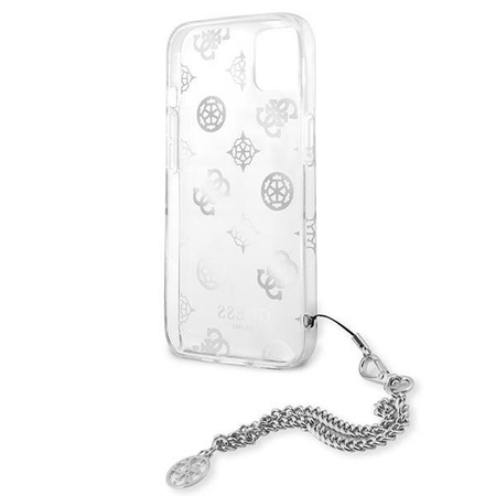 Guess GUHCP13SKSPESI iPhone 13 mini 5,4" srebrny/silver hardcase Peony Chain Collection