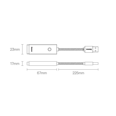 Baseus Lite Series external USB-A network adapter - RJ-45 1Gbps (1000Mbps) black (WKQX000101)