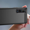 Carbon Case Cover für Sony Xperia 1 V flexible Silikon-Carbon-Hülle schwarz