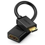 Ugreen kabel adapter przejściówka HDMI (żeński) - mini HDMI (męski) 4K 60 Hz Ethernet HEC ARC audio 32 kanały 22 cm czarny (20137)