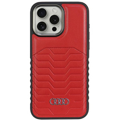 Audi Synthetic Leather MagSafe iPhone 15 Pro Max 6.7" czerwony/red hardcase AU-TPUPCMIP15PM-GT/D3-RD