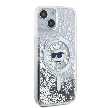 Karl Lagerfeld KLHMP15SLGCHSGH iPhone 15 / 14 / 13 6.1" hardcase transparent Liquid Glitter Choupette Head Magsafe