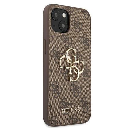 Oryginalne Etui IPHONE 13 6,1" Guess Hardcase 4G Big Metal Logo GUHCP13M4GMGBR brązowe