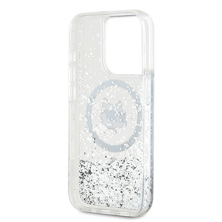 Karl Lagerfeld KLHMP14XLGCHSGH iPhone 14 Pro Max 6.7" hardcase transparent Liquid Glitter Choupette Head Magsafe