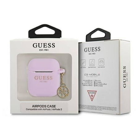Guess  GUA2LSC4EU AirPods 1/2 cover fioletowy/purple Charm Collection  4G