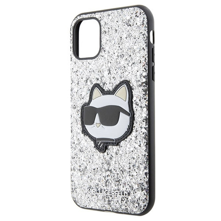 Karl Lagerfeld KLHCN61G2CPS iPhone 11 / Xr 6,1&quot; Silber/Silber Hardcase Glitter Choupette Patch