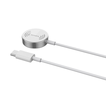 4smarts Ładowarka indukcyjna VoltBeam Mini dla Apple Watch 1-8/SE z kablem 1m USB-C 2.5W biały/white 462550