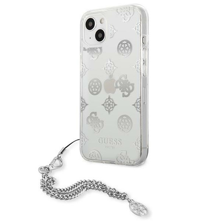 Guess GUHCP13SKSPESI iPhone 13 mini 5,4" srebrny/silver hardcase Peony Chain Collection