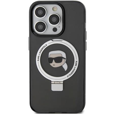 Karl Lagerfeld KLHMP15LHMRSKHK iPhone 15 Pro 6.1&quot; black/black hardcase Ring Stand Karl Head MagSafe