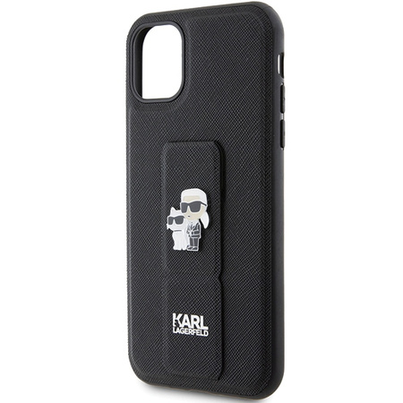 Karl Lagerfeld nakładka do iPhone 11 KLHCN61GSAKCPK HC GRIPSTAND SAFFIANO KC PINS czarna