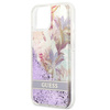 Guess GUHCP13SLFLSU iPhone 13 mini 5,4 &quot;violett / lila Hardcase Flower Liquid Glitter