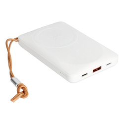 Bateria zewnętrzna (Powerbank) VEGER MagOn z ładowaniem indukcyjnym kompatybilny z MagSafe 15W - 10 000mAh PD 22,5W biały (VP1151 / W1151)