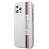 US Polo Assn Shiny Tricolor Stripes - Etui iPhone 12 Pro Max (biały)