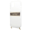 Guess GUHCP13SKC4GBGO iPhone 13 mini 5,4" Transparent hardcase 4G Brown Strap Gold Chain