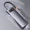 Baseus Metal Gleam Series stacja dokująca HUB 7 w 1 USB Typ C - 1 x HDMI / 1 x VGA / 3 x USB 3.2 Gen. 1 / 1 x Power Delivery / 1 x RJ-45 Ethernet szary (WKWG040013)