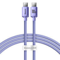 Baseus Crystal Shine Series Fast Charging Data Cable Type-C to Type-C 100W 1.2m Purple