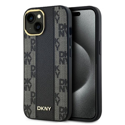 DKNY DKHMP15MPCPVSLK iPhone 15 Plus / 14 Plus 6.7" czarny/black hardcase Leather Checkered Mono Pattern MagSafe