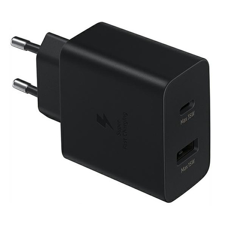 Samsung Fast Duo szybka ładowarka sieciowa USB / USB Typ C Power Delivery 3.0 Quick Charge 2.0 35W 3A czarny (EP-TA220NBEGEU)