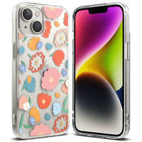 Ringke Fusion Design Armoured Sleeve Cover mit Gelrahmen für iPhone 14 Plus transparent (Floral) (FD637E31)