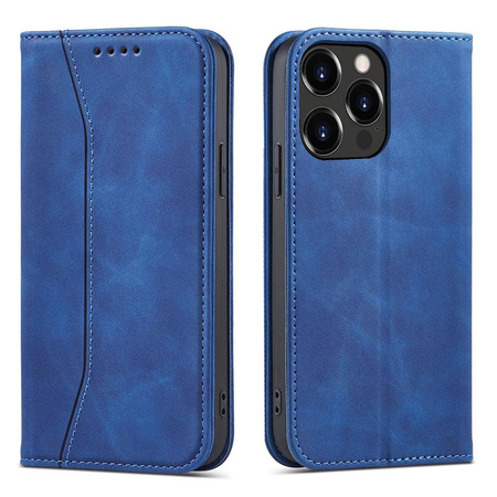 Magnet Fancy Case etui do iPhone 13 Pro Max pokrowiec portfel na karty kartę podstawka niebieski