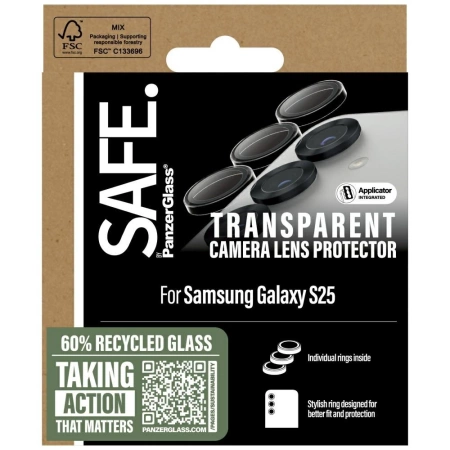 SAFE by PanzerGlass Rings Lens Protector for Samsung Galaxy S25 Clear Tempered Glass