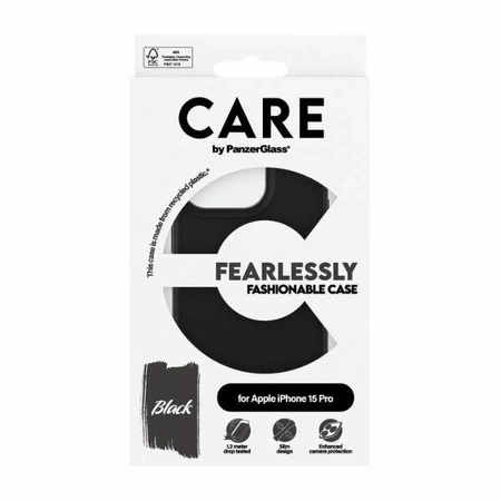 CARE by PanzerGlass Fearlessly Fashionable Case for iPhone 15 Pro - Black