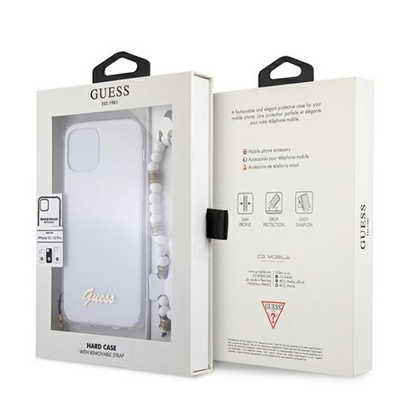 Guess GUHCP12MKPSWH iPhone 12/12 Pro 6,1" Transparent hardcase White Pearl