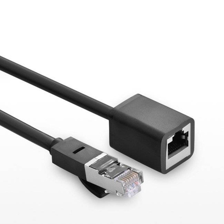 Ugreen przedłużacz kabel internetowy Ethernet RJ45 Cat 6 FTP 1000 Mbps 0,5 m czarny (NW112 11278)