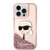 Karl Lagerfeld Liquid Glitter NFT Karl's Head - Etui iPhone 14 Pro (różowy)