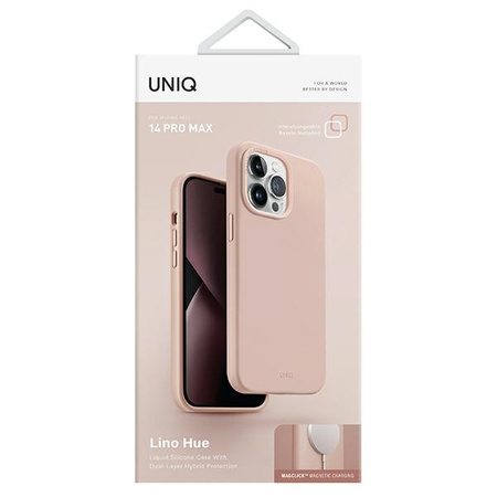 Uniq case Lino Hue iPhone 14 Pro Max 6.7&quot; Magclick Charging pink/blush pink