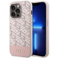 Guess GUHMP14LHGCFSEP iPhone 14 Pro 6,1" różowy/pink hard case GCube Stripes MagSafe