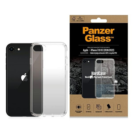 Schutzhülle IPHONE SE 2022 / SE 2020 / 7 / 8 PanzerGlass HardCase Antibacterial Military (0377) Grade Clear transparent