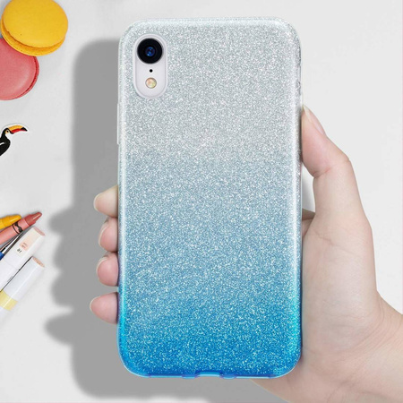 Case IPHONE 13 Glitter silver & blue