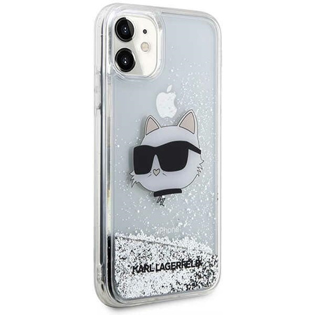 Karl Lagerfeld KLHCN61LNCHCS iPhone 11/ XR srebrny/silver hardcase Glitter Choupette Head