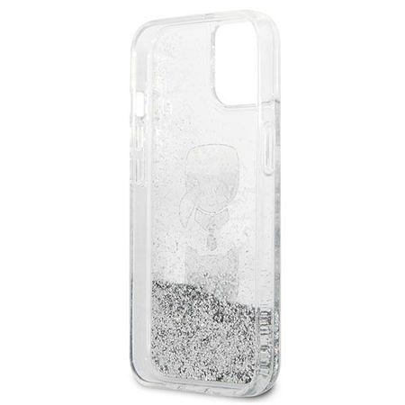 Karl Lagerfeld KLHCP13SKICGLS iPhone 13 mini 5,4" srebrny/silver hardcase Liquid Glitter Karl&Choupette Head