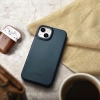 iCarer CE Oil Wax Premium Leather Folio Case iPhone 14 Plus magnetic flip case MagSafe blue (AKI14220707-BU)