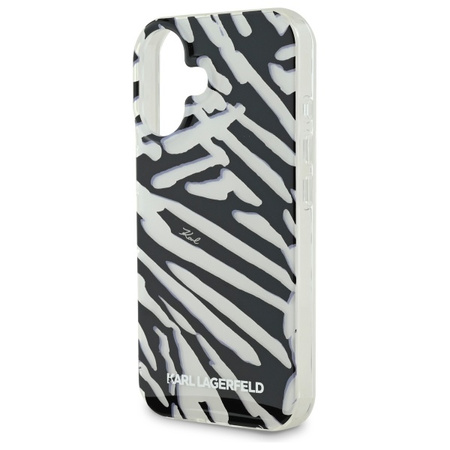 Karl Lagerfeld nakładka do iPhone 16 6,1" KLHCP16SHZBPKCCK czarna Hardcase IML Zebra Pattern & Cord