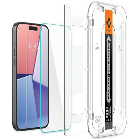 SZKŁO HARTOWANE SPIGEN GLAS.TR ”EZ FIT” IPHONE 15 PLUS CLEAR