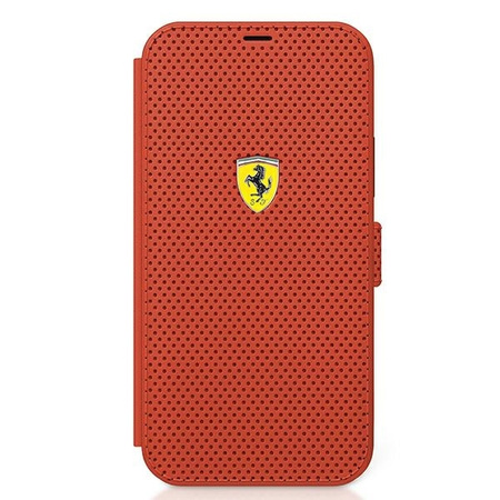 Ferrari FESPEFLBKP12SRE iPhone 12 mini 5,4" czerwony/red book On Track Perforated