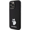 Karl Lagerfeld Silicone Choupette Metal Pin case for iPhone 15 Pro Max - black