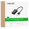 Ugreen zewnętrzna karta dźwiękowa muzyczna adapter USB - 3,5 mm mini jack 15cm czarny (30724)