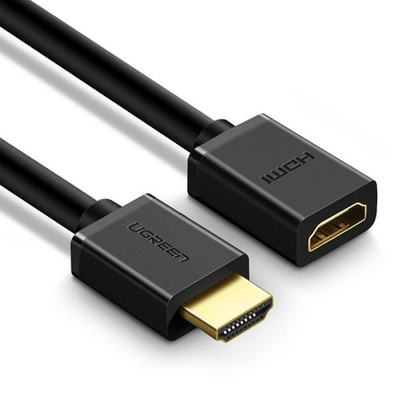 Ugreen kabel przewód adapter przejściówka przedłużacz HDMI (żeński) - HDMI (męski) 4K 10,2 Gbps 340 Mhz audio ethernet 1 m czarny (HD107 10141)