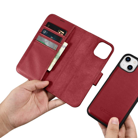 iCarer Wallet Case 2in1 iPhone 14 Flip Leather Cover Anti-RFID red (WMI14220725-RD)