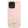 Guess GUHMP13LLSLMGLP iPhone 13 Pro / 13 6.1 &quot;light pink / light pink hardcase Silicone Script Gold Logo Magsafe