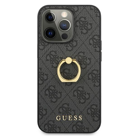 Oryginalne Etui IPHONE 13 PRO / 13 6,1" Guess Hardcase 4G with Ring Stand GUHCP13L4GMRGR szare